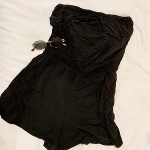 black cinched romper